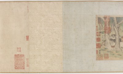 Horses and Grooms Crossing a River, Yuan or Early Ming Dynasty, 14th Century by Zhao Mengfu Chao Meng Fu or